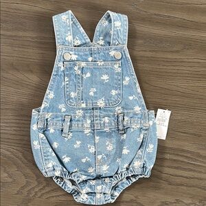 Floral Denim Kids Overalls
